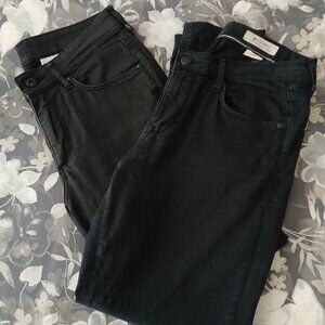 H&M - & Denim (2) pair of black cotton  5 pocket jeans size 29 W/ 32 L